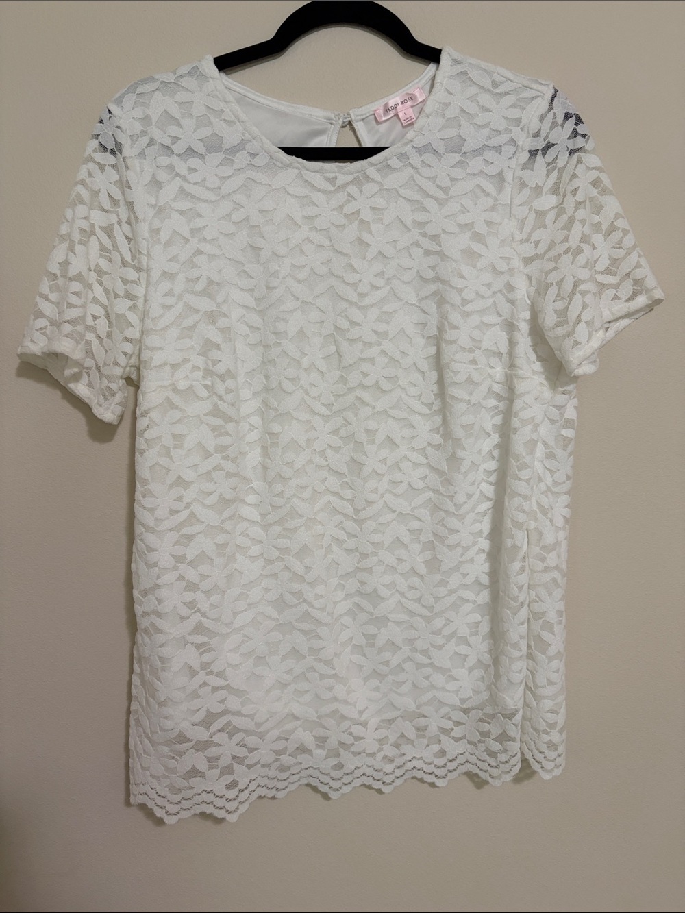 ♻️Teddi Rose Lace White Short Sleeve